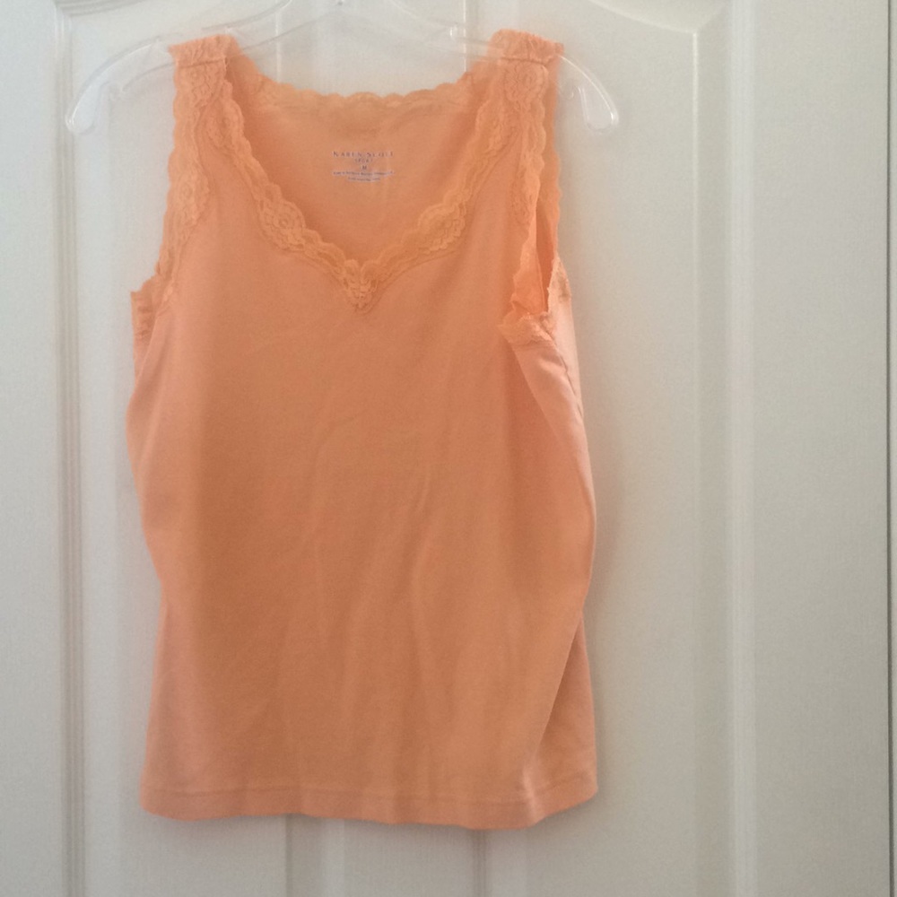 FINAL MARKDOWN Karen Scott lace trim tank medium